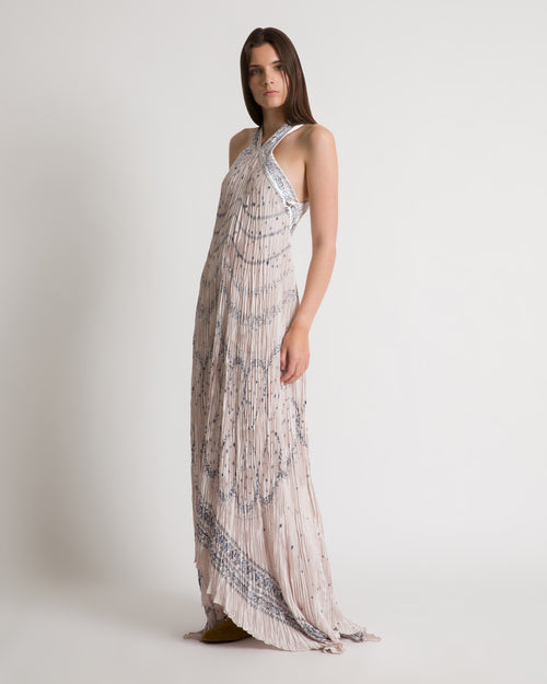 Printed long gown with open back 粉红色 Alberta Ferretti Boutique Online 1