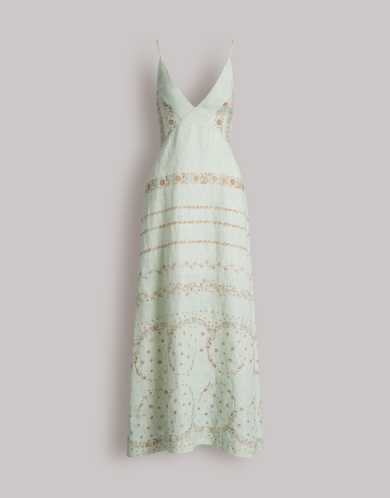 Printed long linen dress - 44 Printed long linen dress - 44
