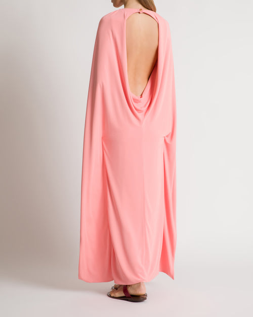 Abito lungo in jersey  con cut out sulla schiena