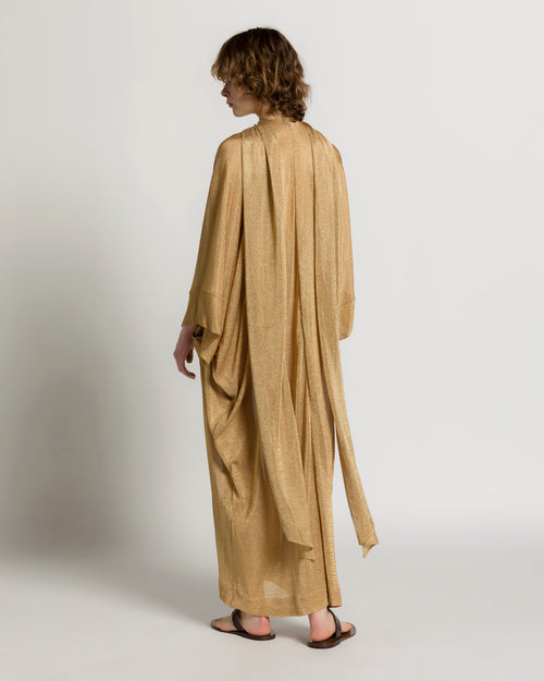 Robe caftan en maille lurex dorée 金色 Alberta Ferretti Boutique Online 1