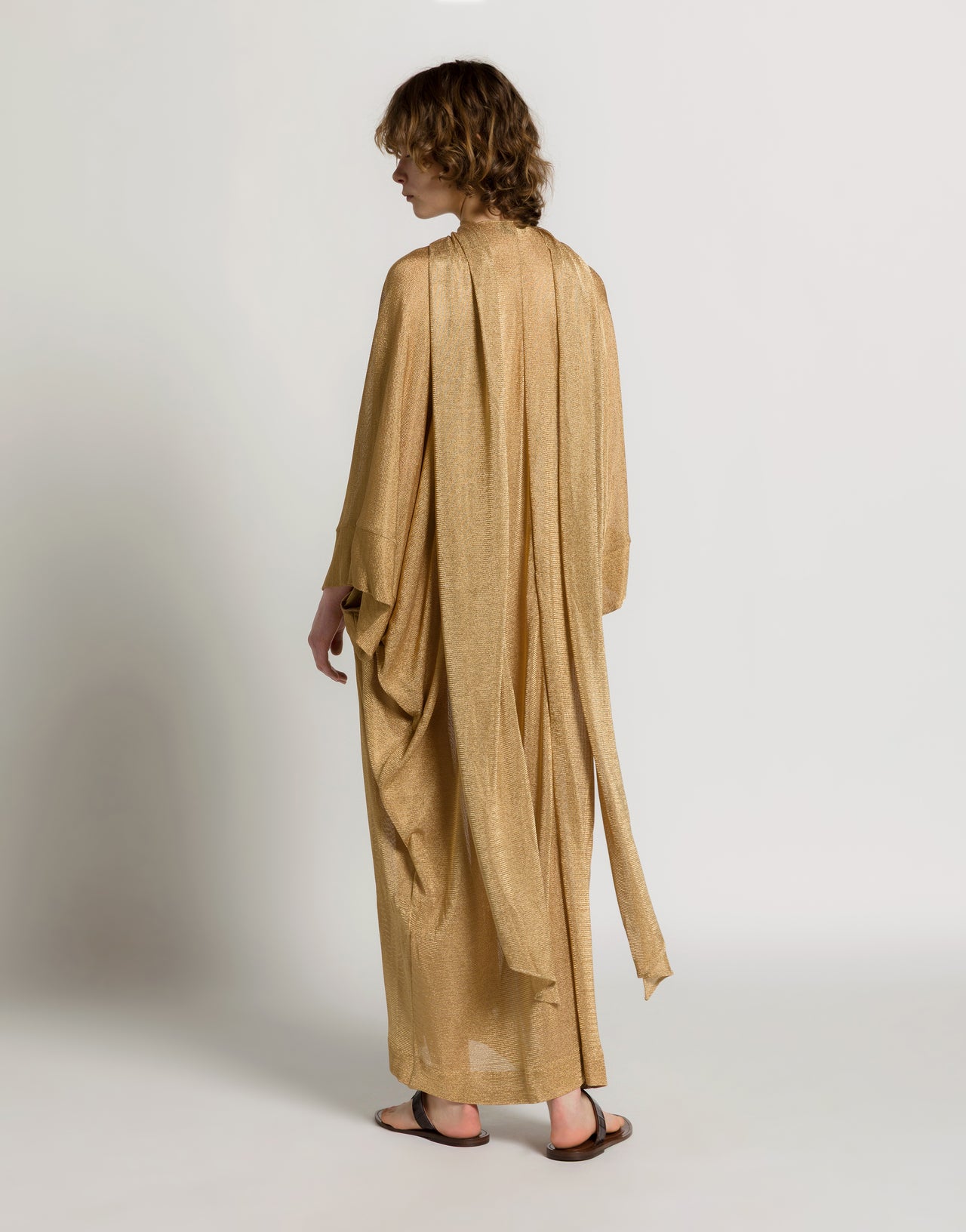 mesh kaftan dress Gold lurex mesh kaftan dress
