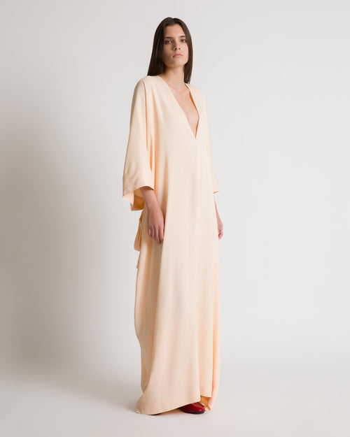 Abito caftano lungo con ampio scollo a V  Rosa Alberta Ferretti Boutique Online 1