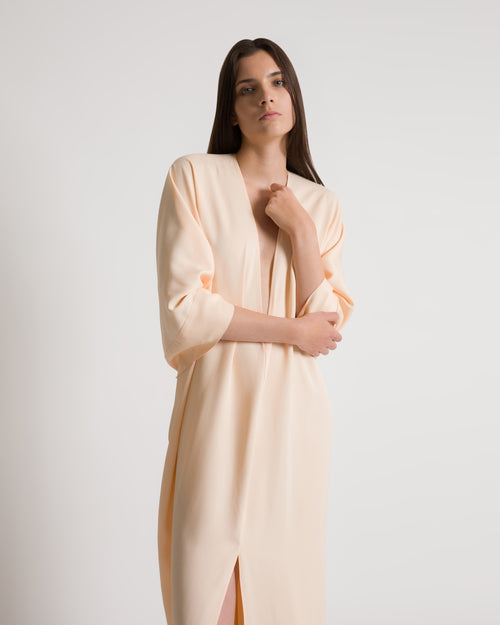 Abito caftano lungo con ampio scollo a V 