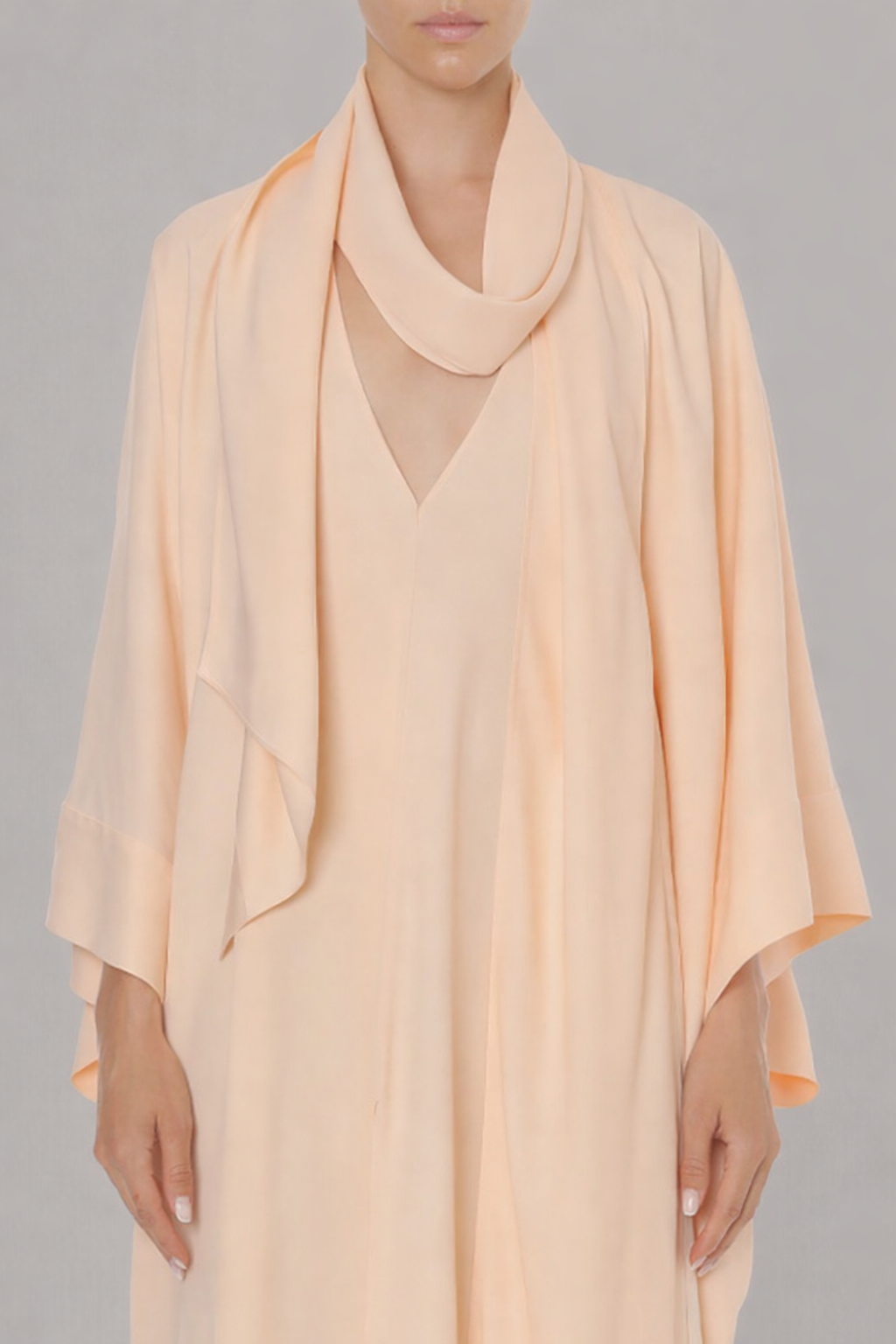 Abito caftano lungo con ampio scollo a V Rosa Alberta Ferretti Boutique Online 5