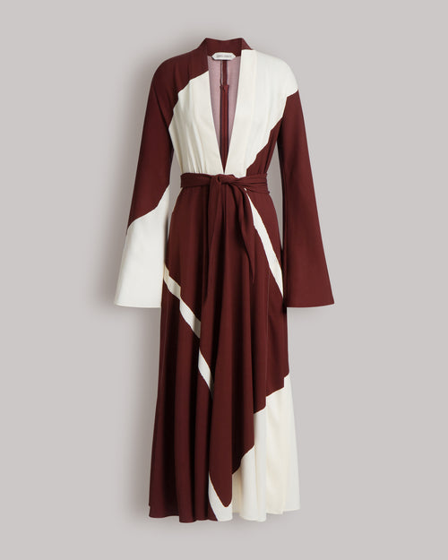 Printed long dress in viscose twill Brown Alberta Ferretti Boutique Online 0