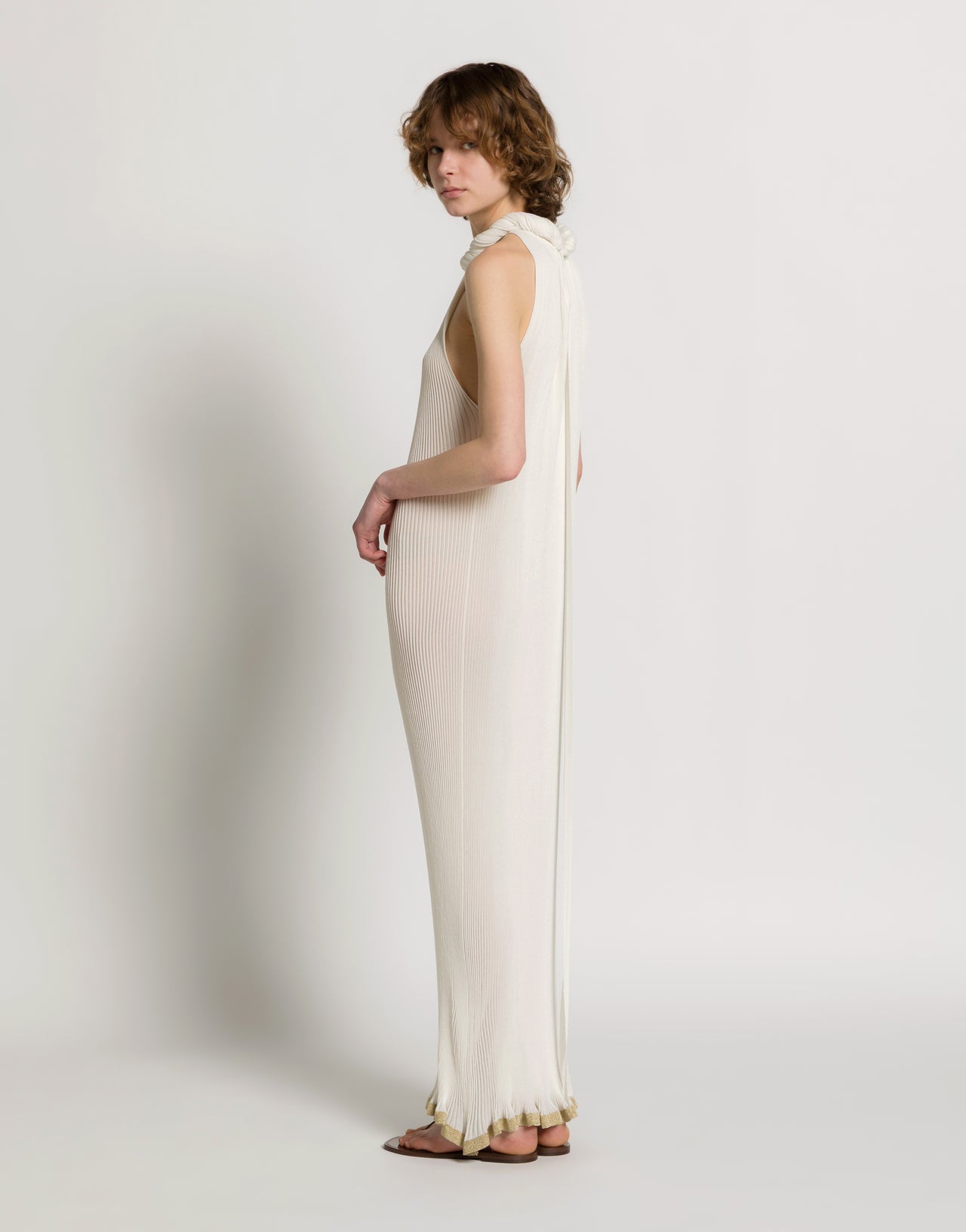 Langes Strickkleid Weiß Alberta Ferretti Boutique Online 2