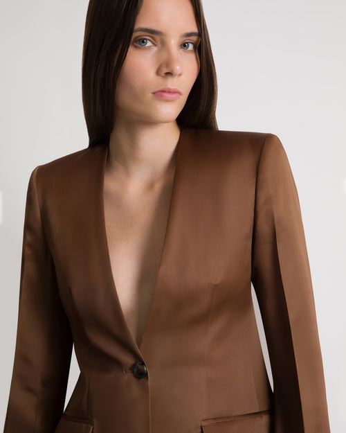 Fitted jacket in triple silk organza