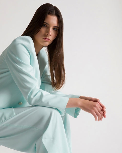 Double-breasted jacket with gold buttons