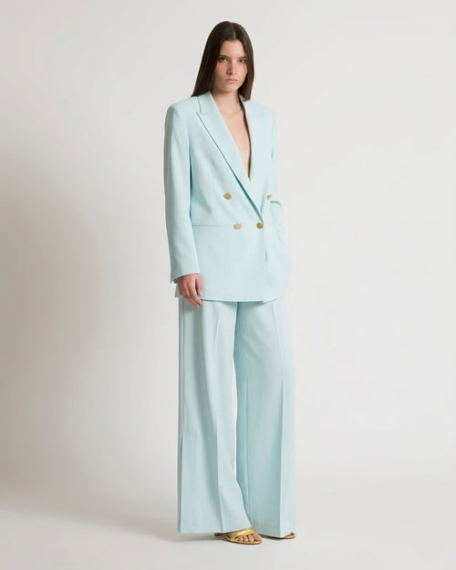 Double-breasted jacket with gold buttons 蓝 Alberta Ferretti Boutique Online 1