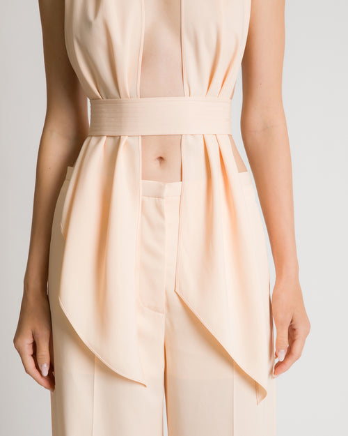 Scarf-effect open back top