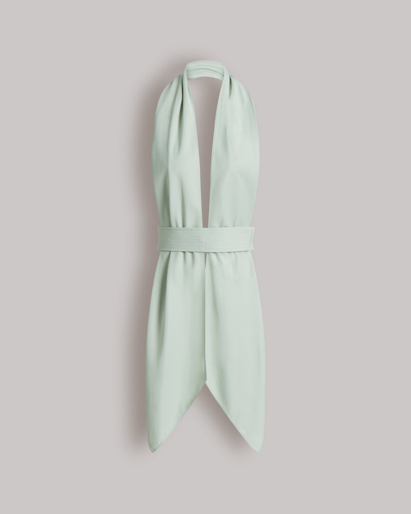 Top effetto sciarpa con schiena scoperta Azzurro Alberta Ferretti Boutique Online 0