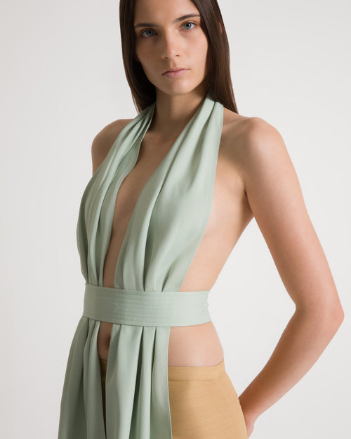 Scarf-effect open back top