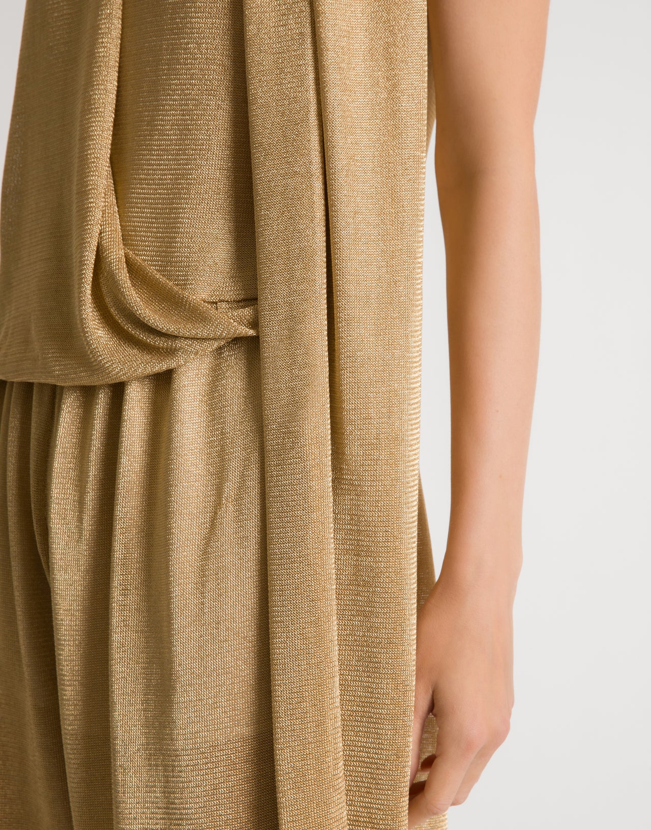 Top in rete di lurex oro con sciarpina Oro Alberta Ferretti Boutique Online 4