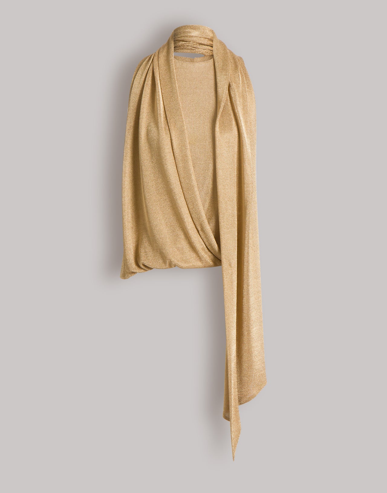Top in rete di lurex oro con sciarpina Oro Alberta Ferretti Boutique Online 1