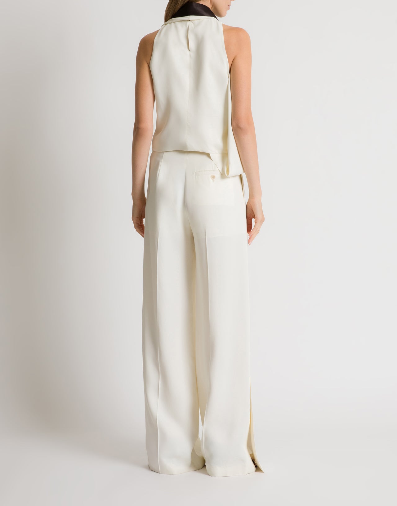 Top avec écharpe en satin Blanc Alberta Ferretti Boutique Online 3