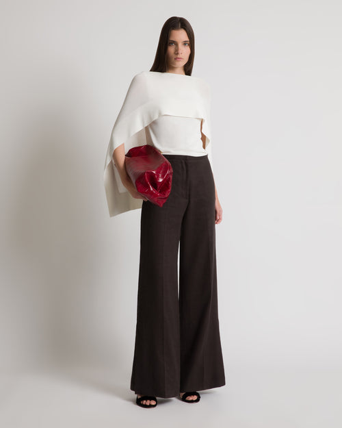 Knitted top with cape sleeves