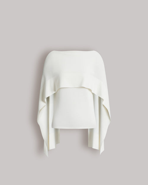 Knitted top with cape sleeves White Alberta Ferretti Boutique Online 0