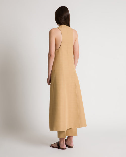 Chaleco largo de viscosa con efecto malfilé