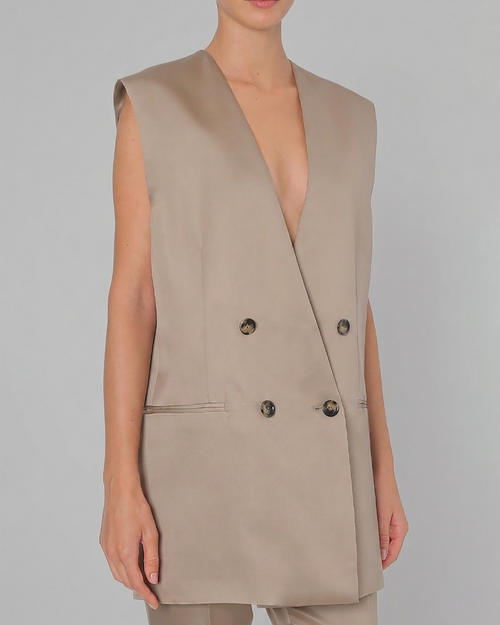 Oversized double-breasted vest Grey Alberta Ferretti Boutique Online 1