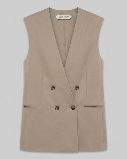 Oversized double-breasted vest Grey Alberta Ferretti Boutique Online 0