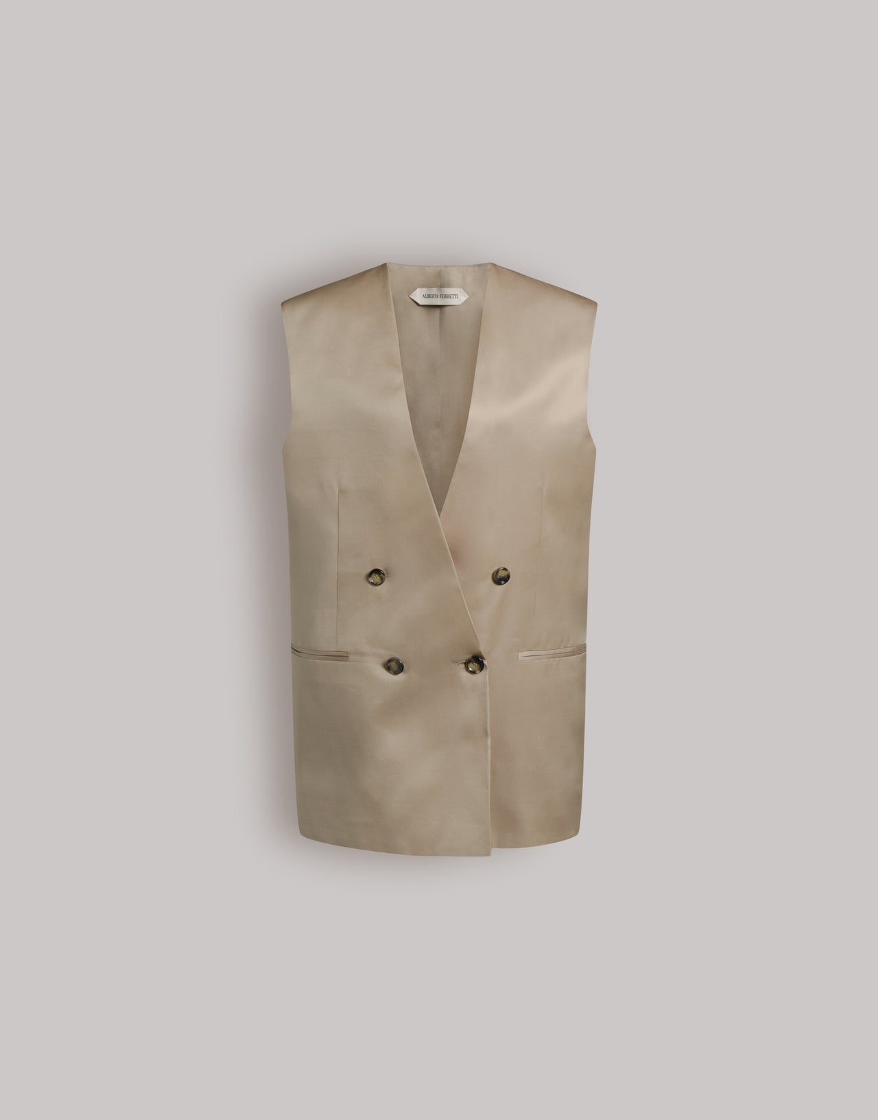 Oversized double-breasted vest 灰色 Alberta Ferretti Boutique Online 4