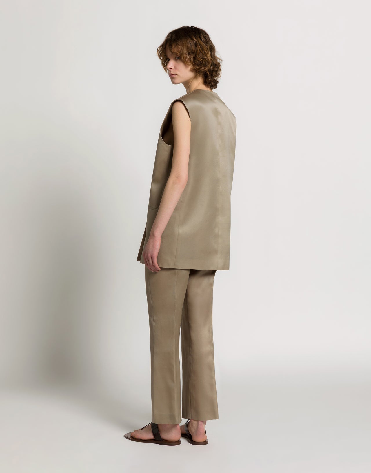 Oversized double-breasted vest 灰色 Alberta Ferretti Boutique Online 3