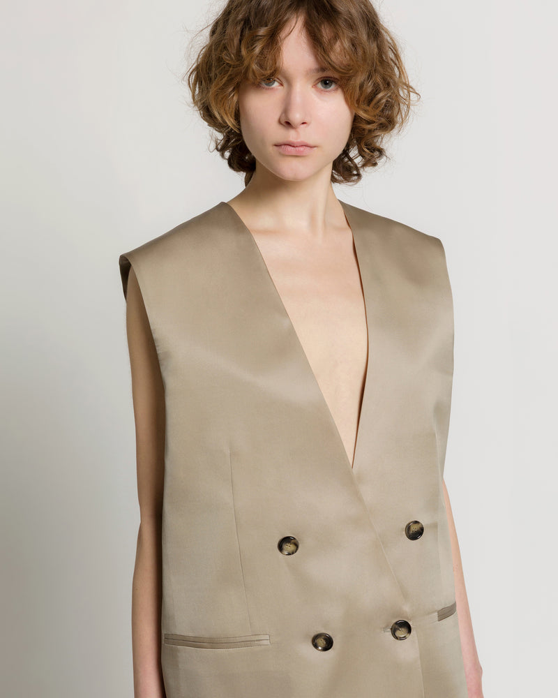 Gilet doppiopetto oversize Grigio Alberta Ferretti Boutique Online 0
