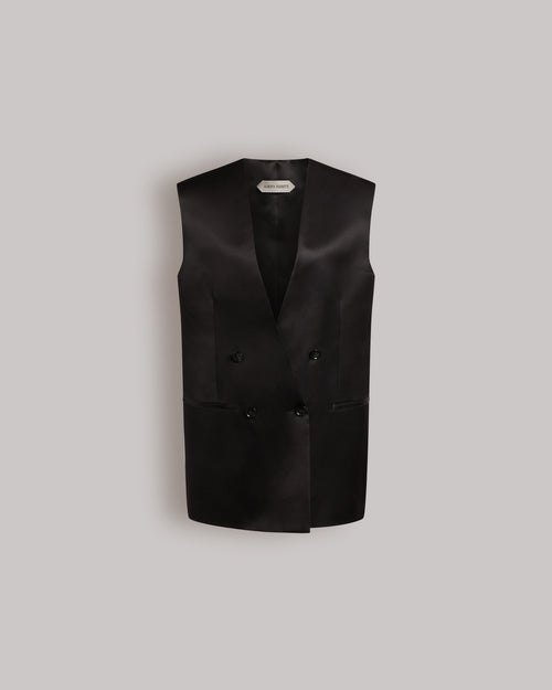 Oversized double-breasted vest Black Alberta Ferretti Boutique Online 0