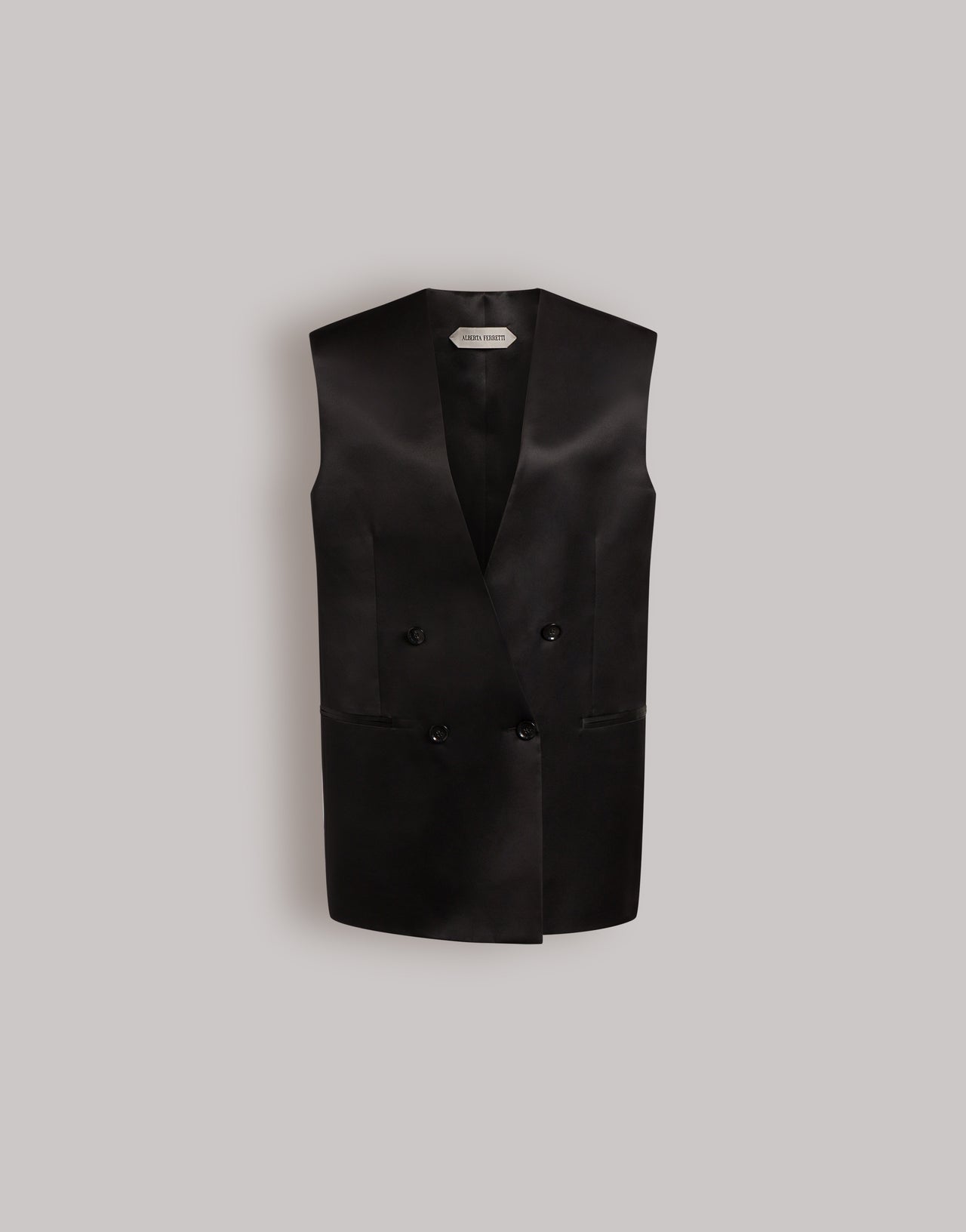 Oversized double-breasted vest Black Alberta Ferretti Boutique Online 1