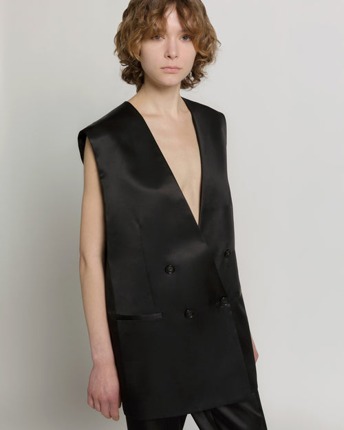Oversized double-breasted vest