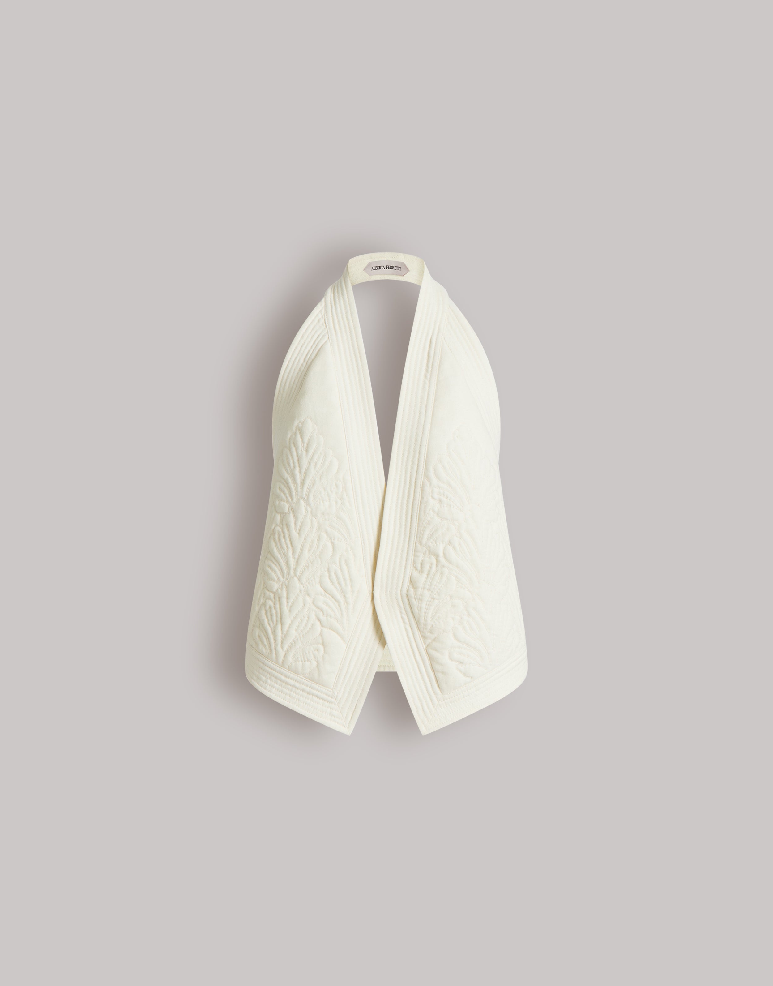 Embroidered gilet with open back | Alberta Ferretti