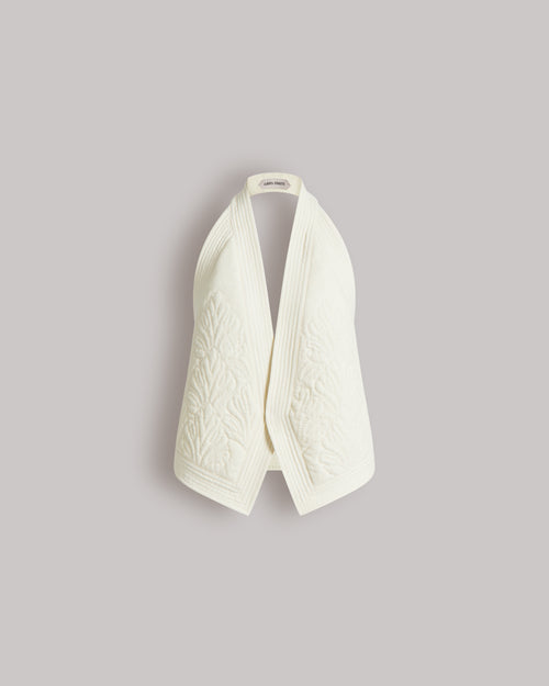 Embroidered gilet with open back White Alberta Ferretti Boutique Online 0