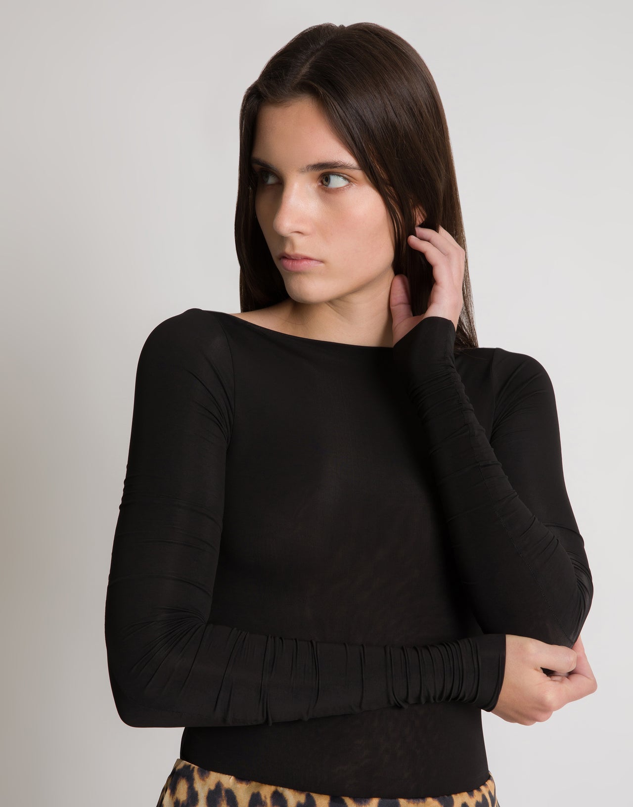 Body  maniche lunghe Nero Alberta Ferretti Boutique Online 4