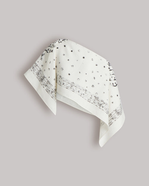 Printed linen cape top White Alberta Ferretti Boutique Online 0