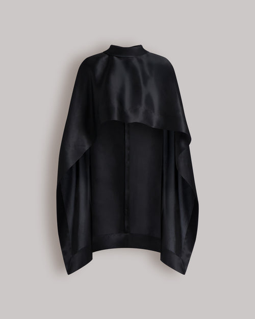Top cappa in seta Nero Alberta Ferretti Boutique Online 0