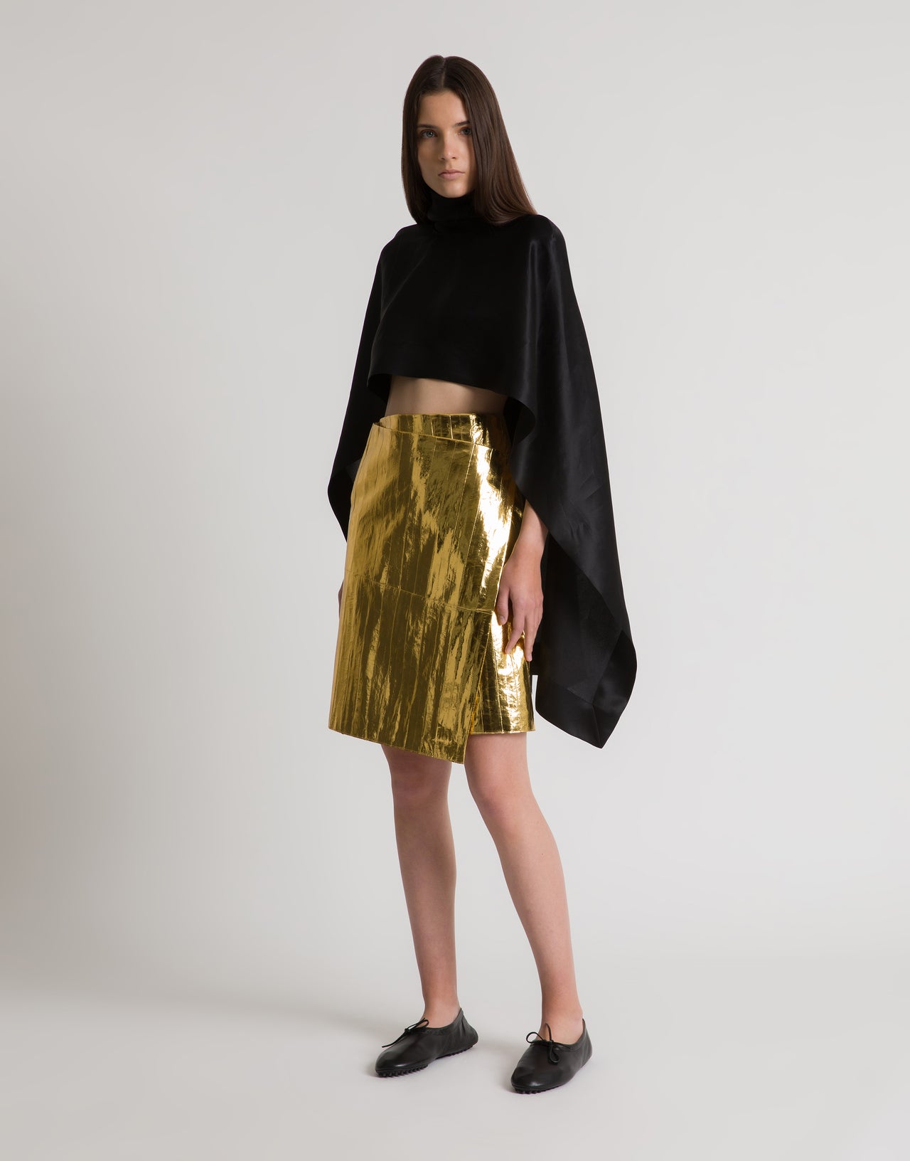 Top cappa in seta Nero Alberta Ferretti Boutique Online 2