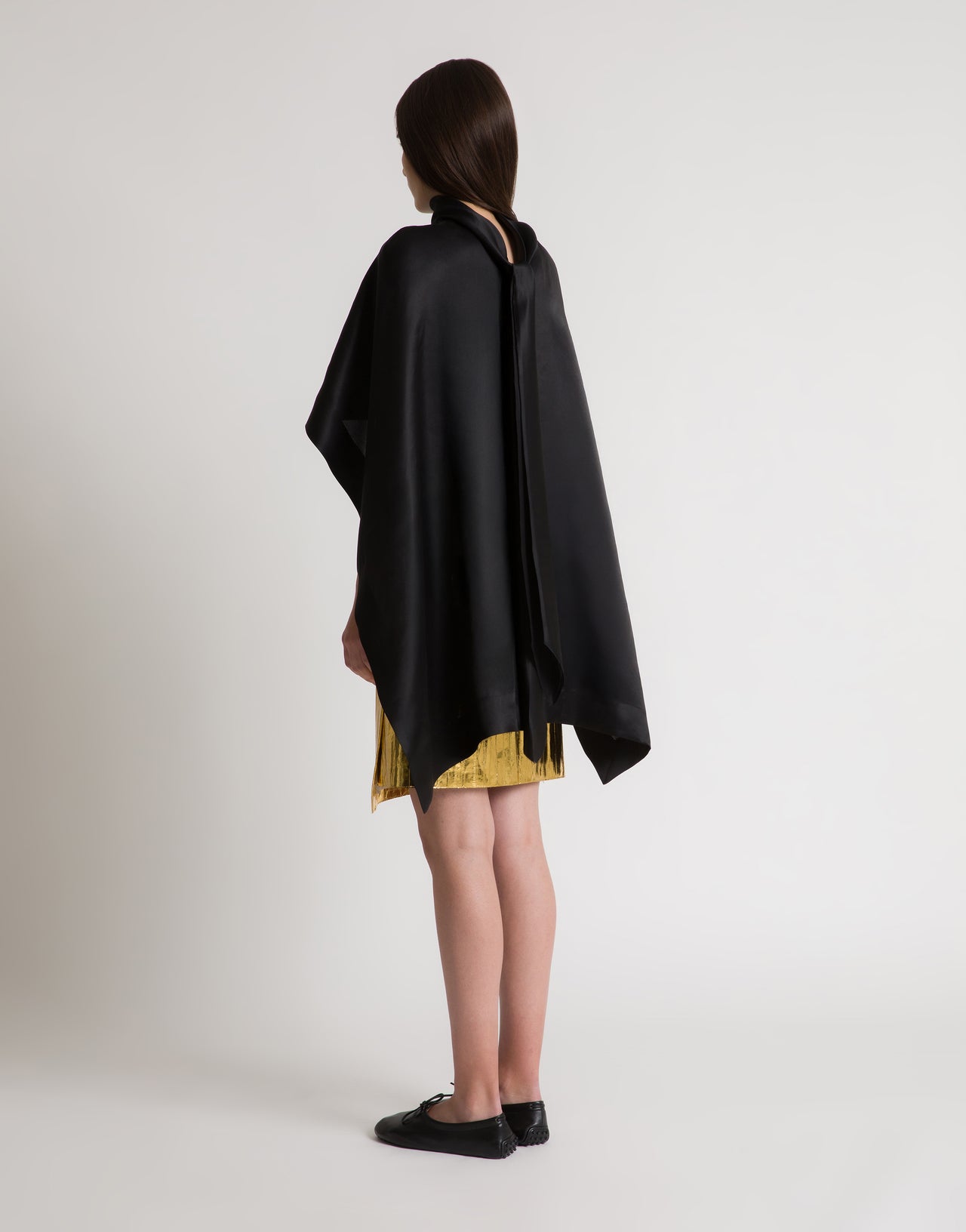 Top cappa in seta Nero Alberta Ferretti Boutique Online 3