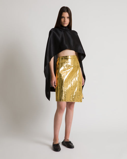 Gonna portafoglio in anguilla metallizzata Oro Alberta Ferretti Boutique Online 1