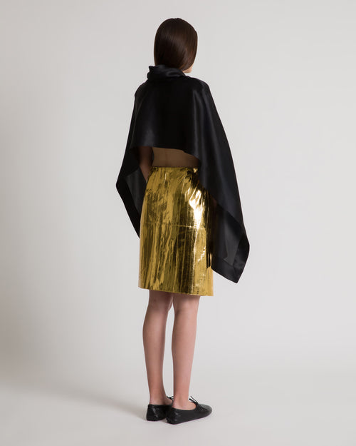 Gonna portafoglio in anguilla metallizzata