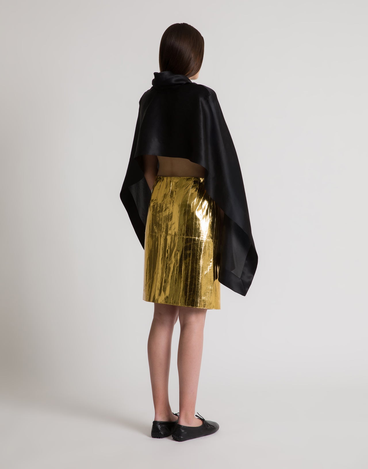 Gonna portafoglio in anguilla metallizzata Oro Alberta Ferretti Boutique Online 3