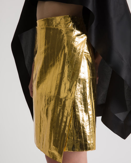 Gonna portafoglio in anguilla metallizzata