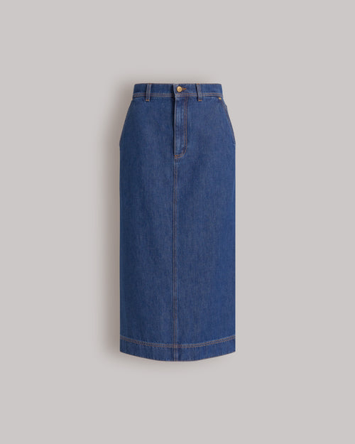 Denim midi skirt Blue Alberta Ferretti Boutique Online 0
