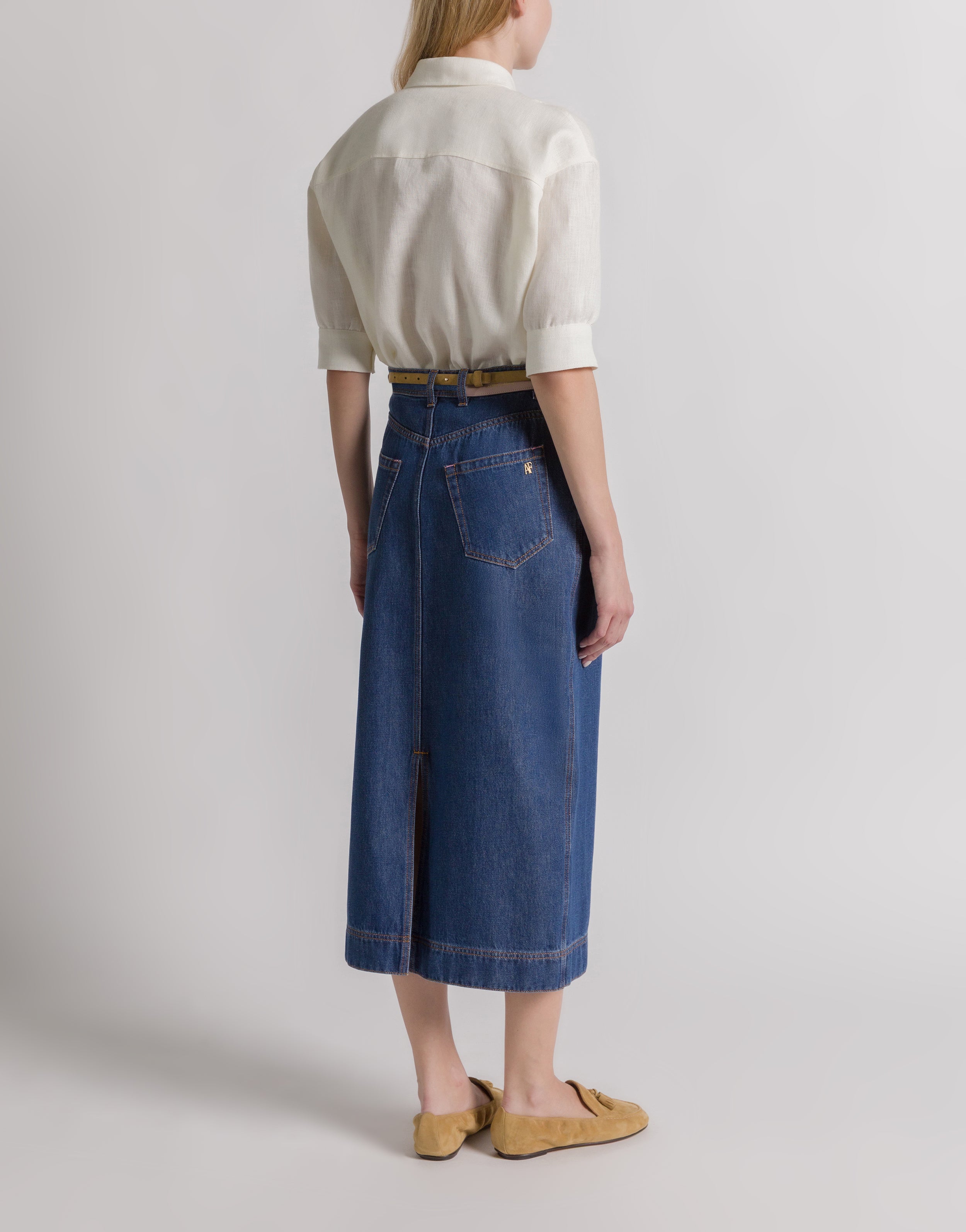 Denim midi skirt | Alberta Ferretti