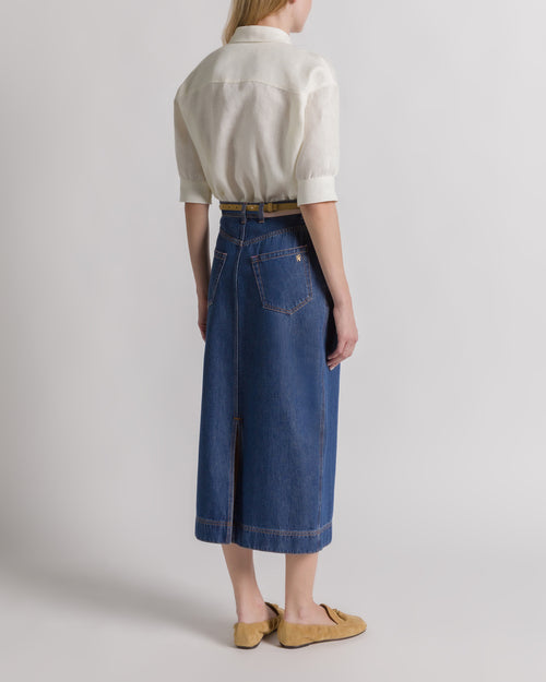 Denim midi skirt
