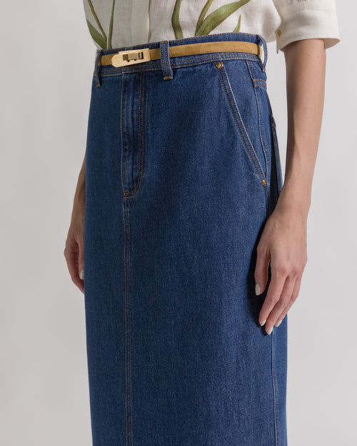 Denim midi skirt