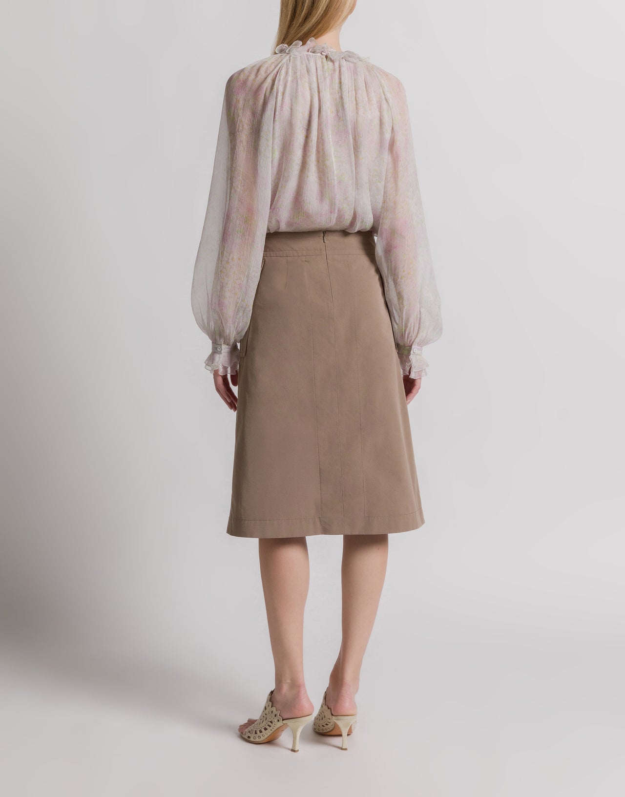Utility cotton midi skirt Brown Alberta Ferretti Boutique Online 3
