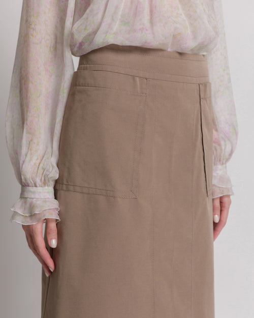 Utility cotton midi skirt