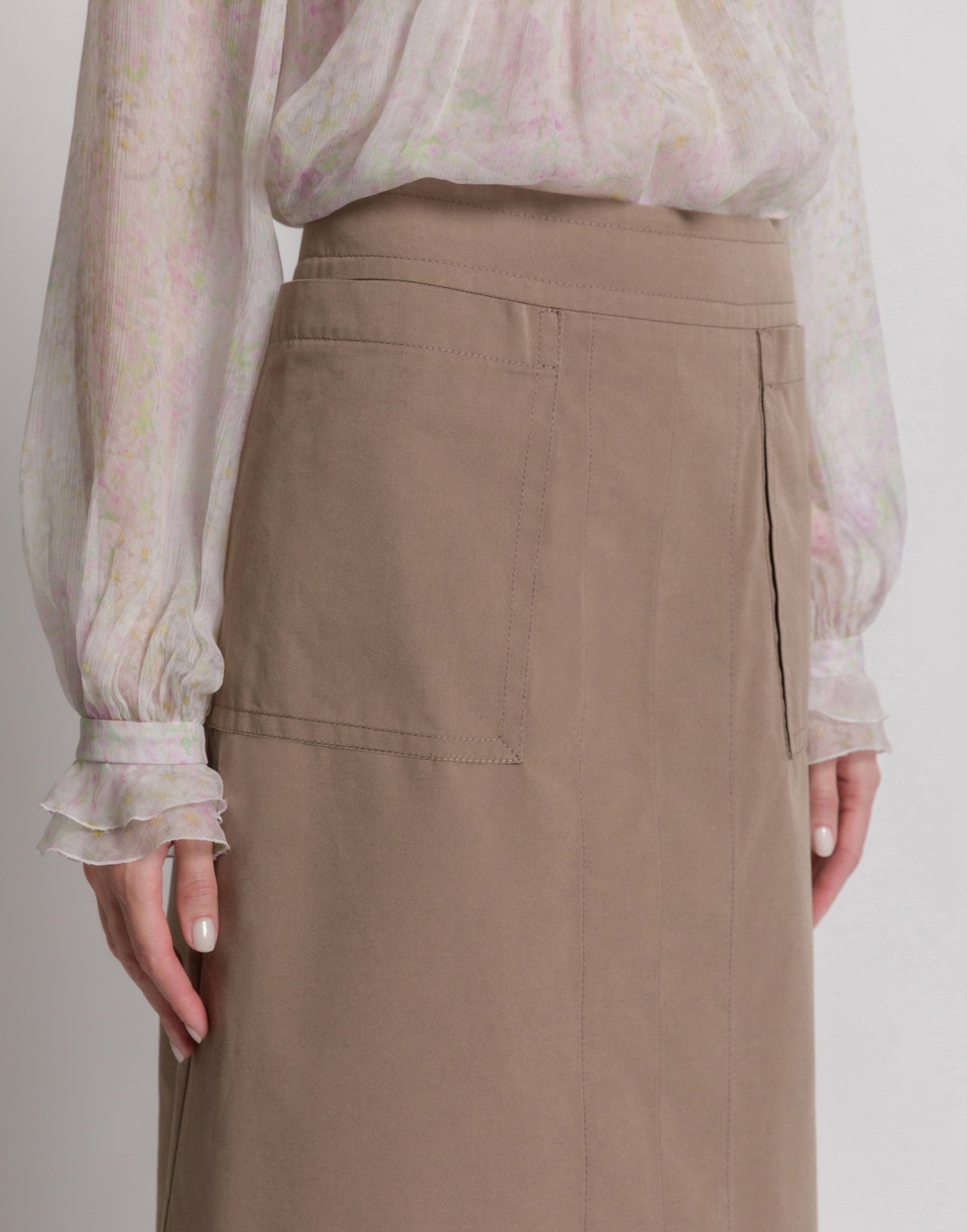 Utility cotton midi skirt Brown Alberta Ferretti Boutique Online 4