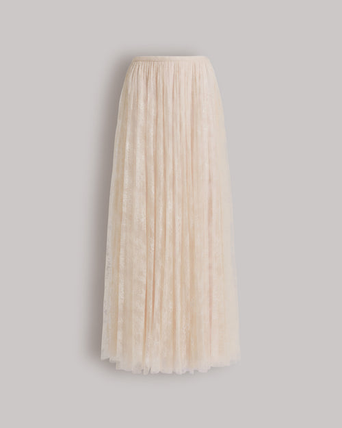 Pleated lace long skirt Pink Alberta Ferretti Boutique Online 0