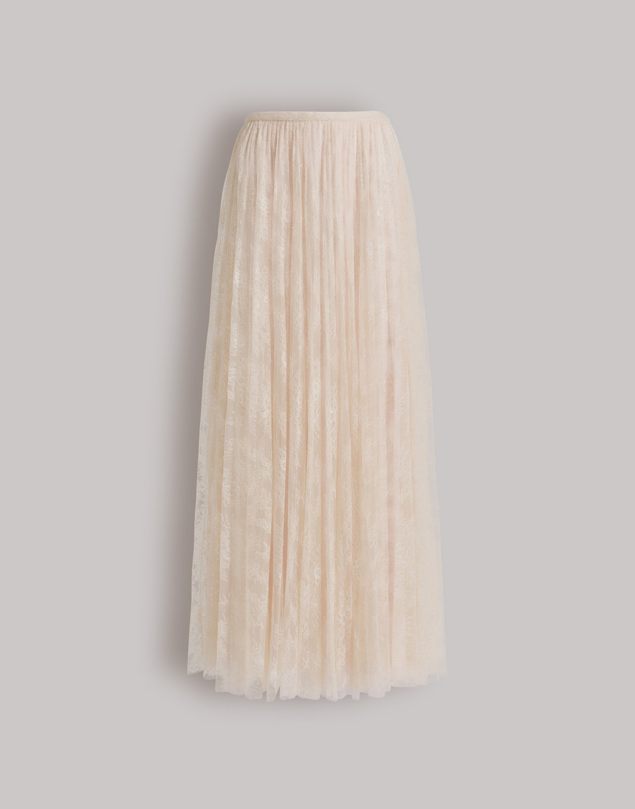 Falda larga de encaje plisado Pink Alberta Ferretti Boutique Online 1